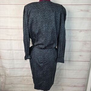 Vintage Mirrors‎ Of Krizia Button Down Dress Long Sleeve Italy Sz EU 44 US 12